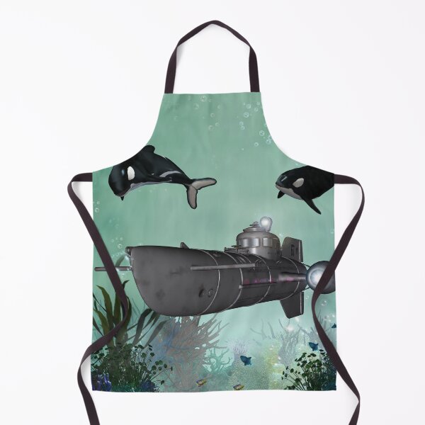 Item preview, Awesome submarine with playing orcas designed and sold by nicky2342.