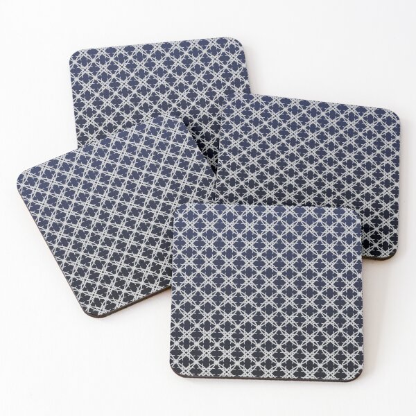 Item preview, White lace design on a chic navy blue background designed and sold by PetaJaneHome.