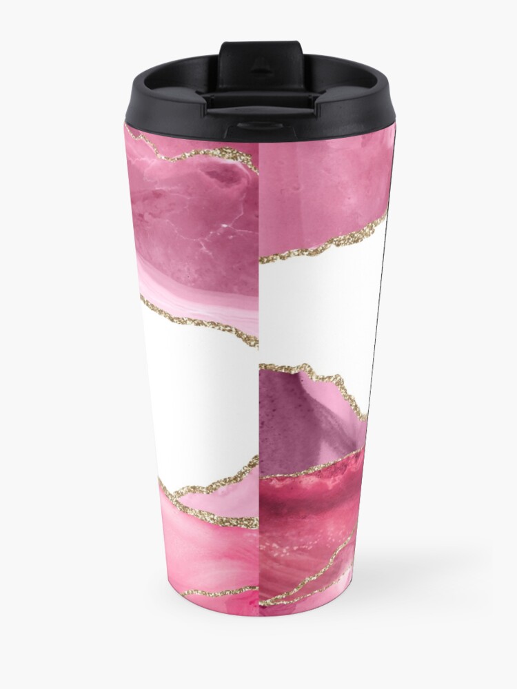 Alternate view of Pink Blush Agate Marble Landscape I Travel Mug