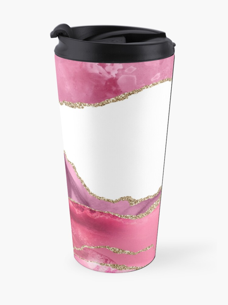 Alternate view of Pink Blush Agate Marble Landscape I Travel Mug