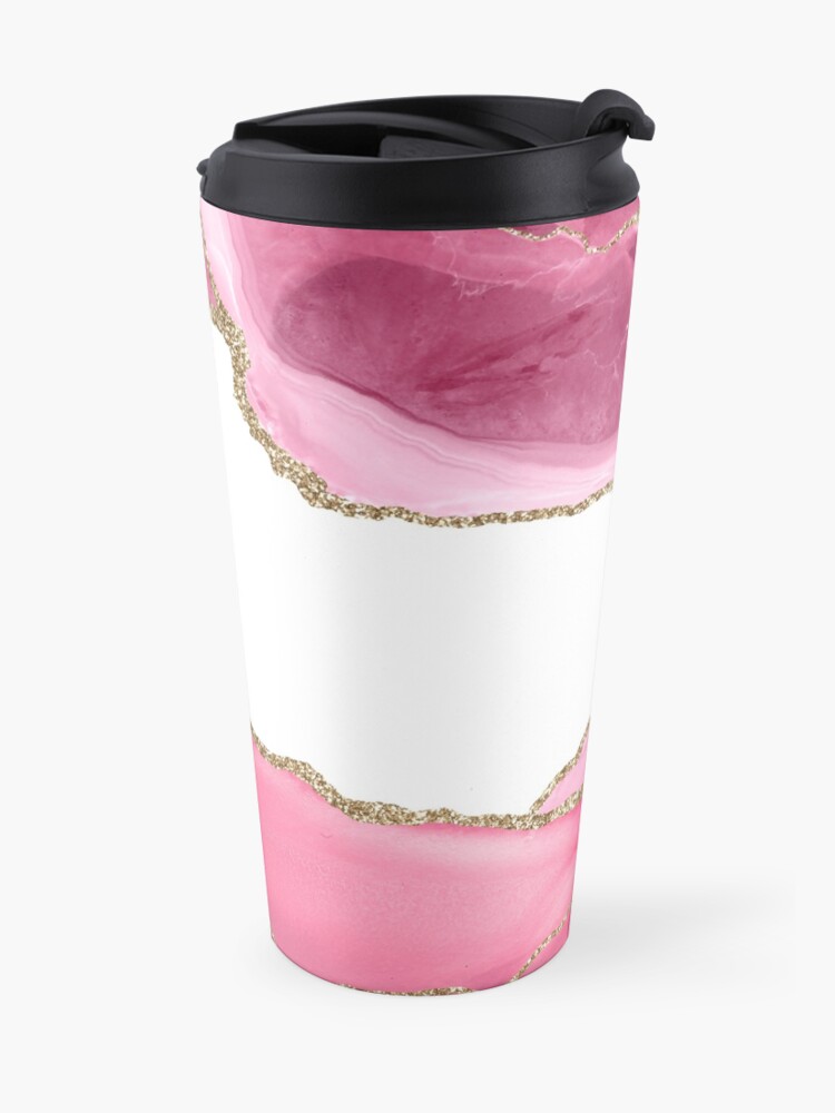 Alternate view of Pink Blush Agate Marble Landscape I Travel Mug