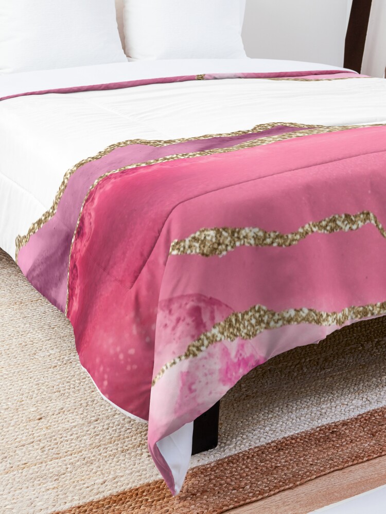 Alternate view of Pink Blush Agate Marble Landscape I Comforter