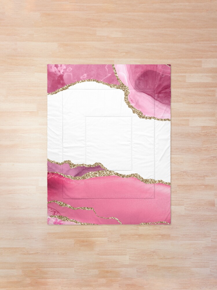 Alternate view of Pink Blush Agate Marble Landscape I Comforter