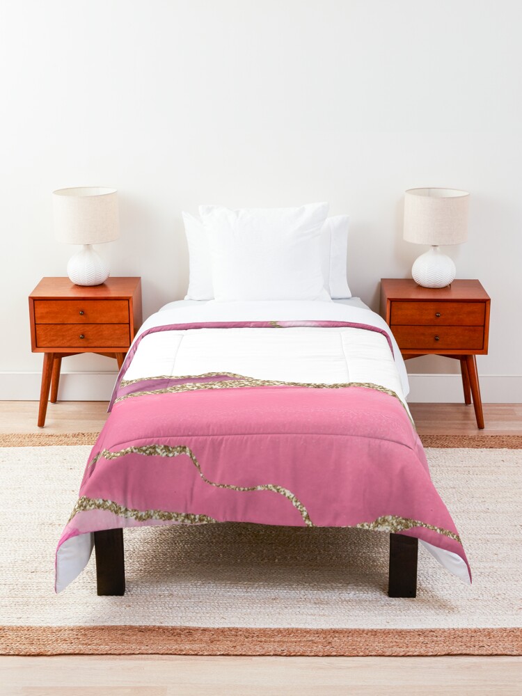 Alternate view of Pink Blush Agate Marble Landscape I Comforter