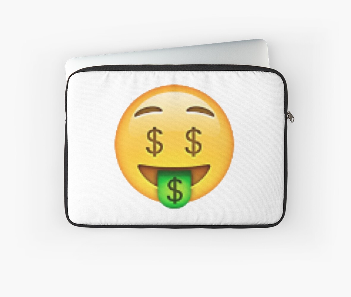 Money Emoji Laptop Sleeves By Victoriab 123 Redbubble