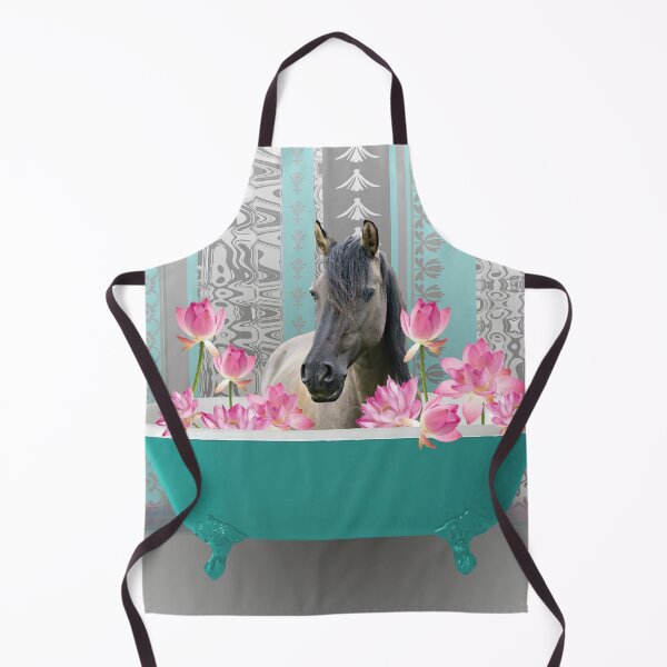 Item preview, Gray horse in bathtub with lotus flowers designed and sold by Move-Art.