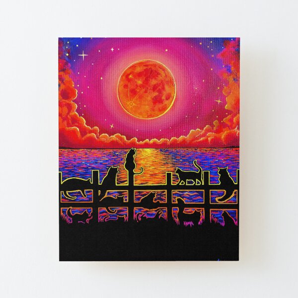 Moonrise Meeting Wood Mounted Print