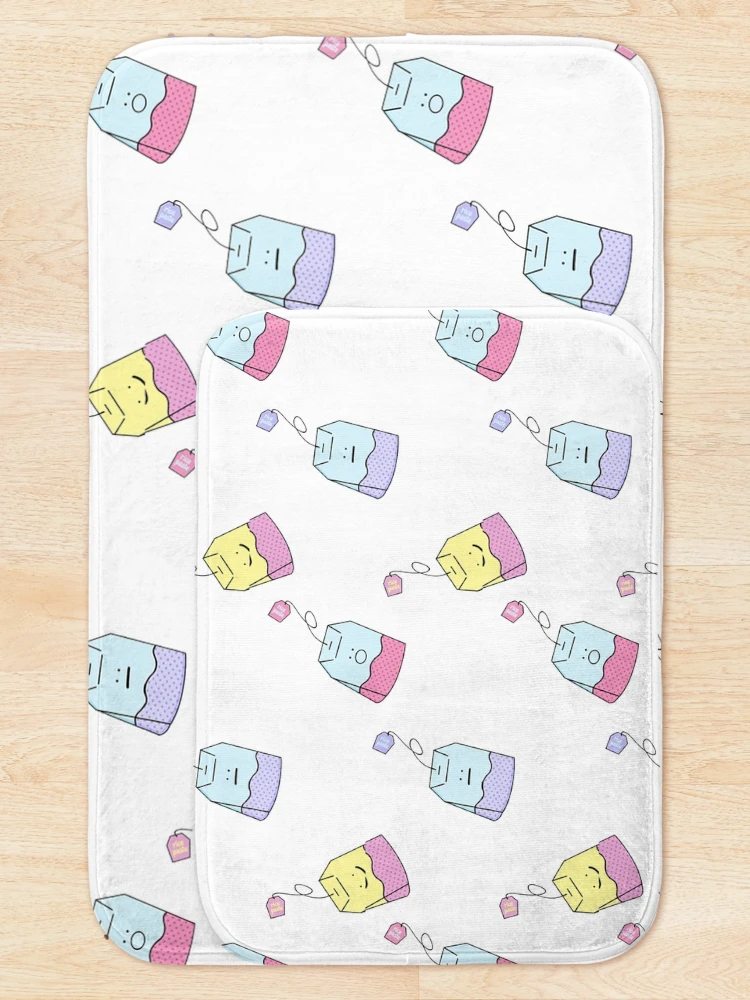 Thumbnail 5 of 6, Bath Mat,  Cute Tea Bag Pattern designed and sold by RicePaste.