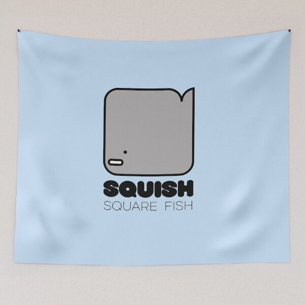 Item preview, Fish Squish Square Fish Powder Blue designed and sold by Quooki.