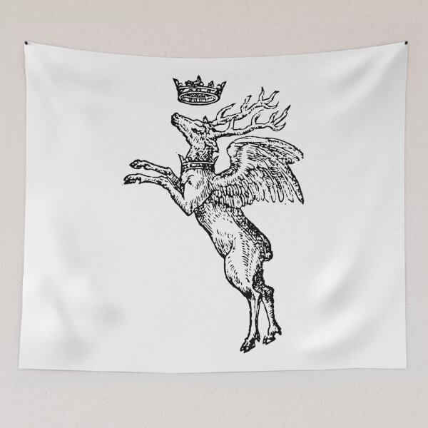 Aperçu de l'œuvre Devises Héroïques - Le Roi Cerf (noir sur blanc) créée et vendue par TheWhiteBear.