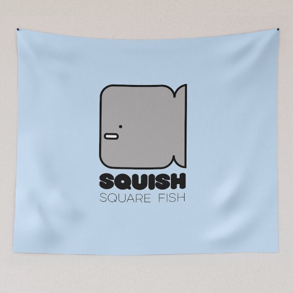 Item preview, Squish Square Fish Powder Blue designed and sold by Quooki.
