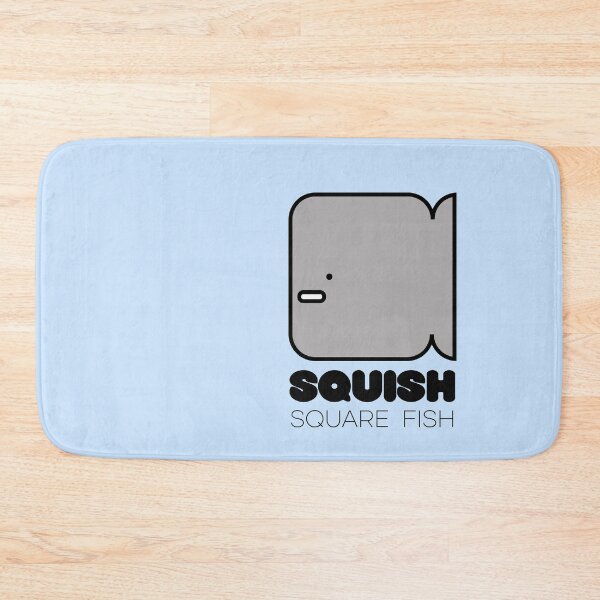 Item preview, Squish Square Fish Powder Blue designed and sold by Quooki.