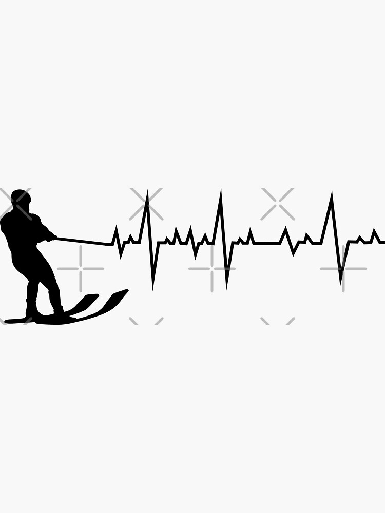 Water Skiing Heartbeat Ski Sports Lover Gift by TastefulTees