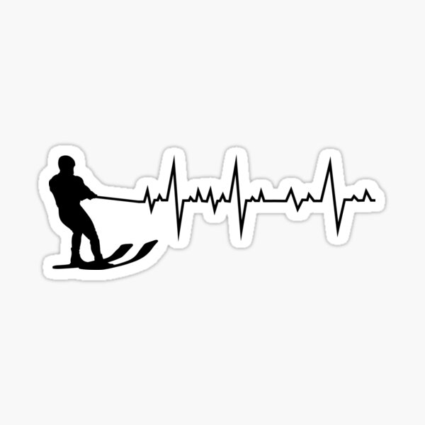 Water Skiing Heartbeat Ski Sports Lover Gift Sticker