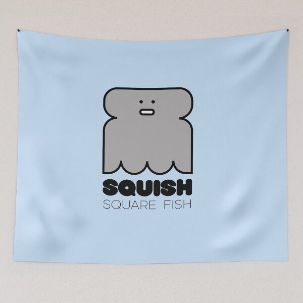 Item preview, Squish Square Fish Powder Blue designed and sold by Quooki.