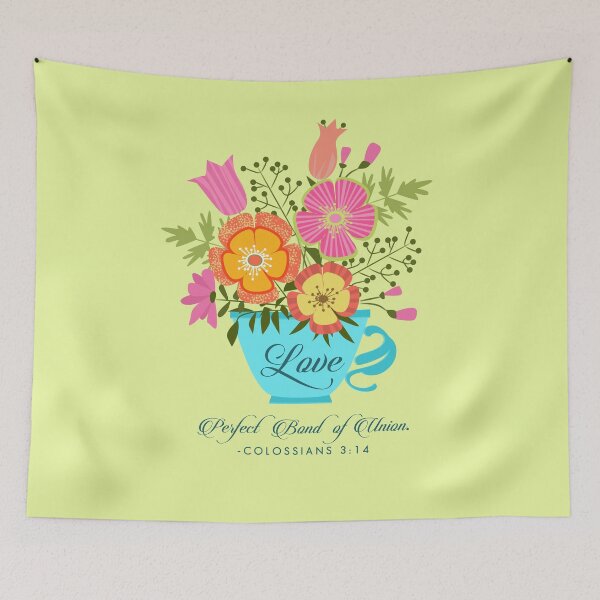 Item preview, Love is a Perfect Bond of Union - Cup and Flower Black BG designed and sold by Yesido.