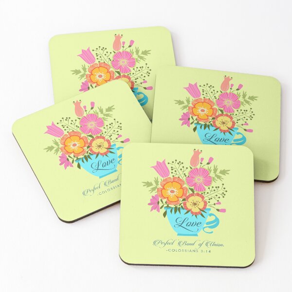 Item preview, Love is a Perfect Bond of Union - Cup and Flower Black BG designed and sold by Yesido.