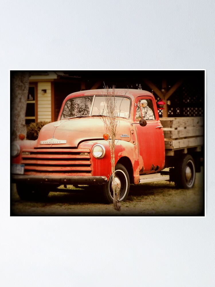 old red chevy truck