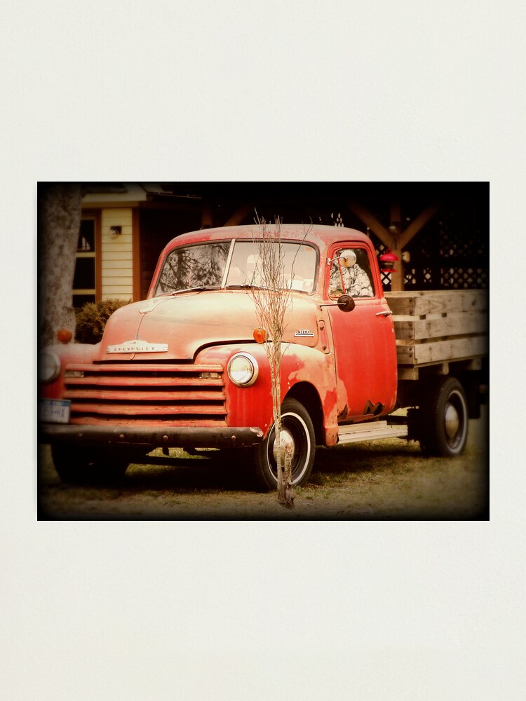 old chevy red truck