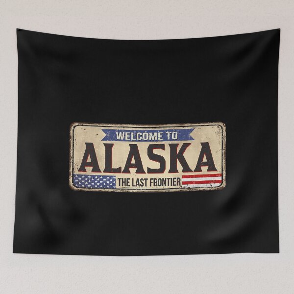 Item preview, Welcome To Alaska Rustic Vintage Sign Board designed and sold by ozumdesigns.