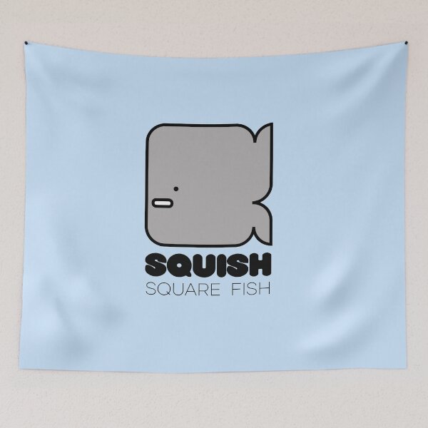 Item preview, Squish Square Fish Powder Blue designed and sold by Quooki.