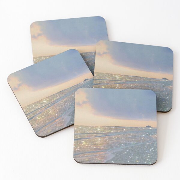 Item preview, Aesthetic sparkly ocean sunset beach cotton candy sky designed and sold by samararibas.