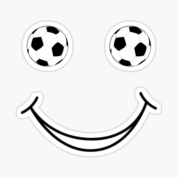 "soccer ball smile face football smiling funny sports cute black and white design" Sticker for