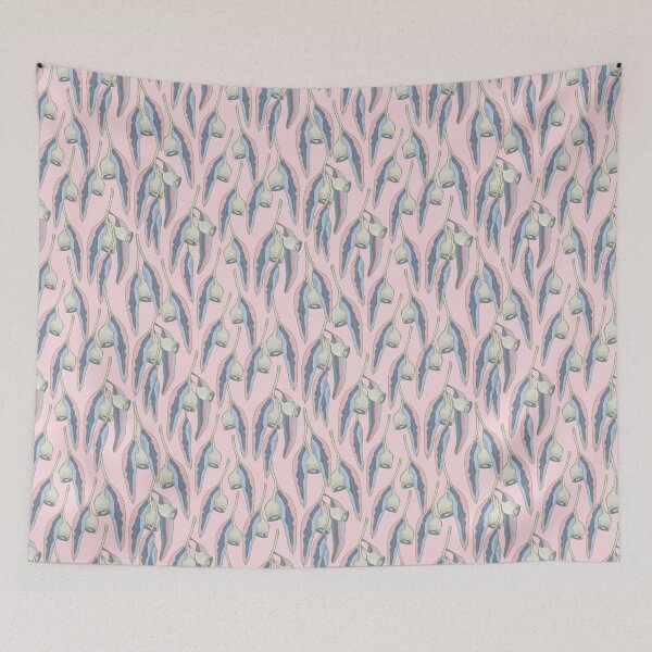 Item preview, Eucalyptus Gumnuts and Leaves - Dusky Pink and Blue Colour Palette designed and sold by Sketchbook Designs.