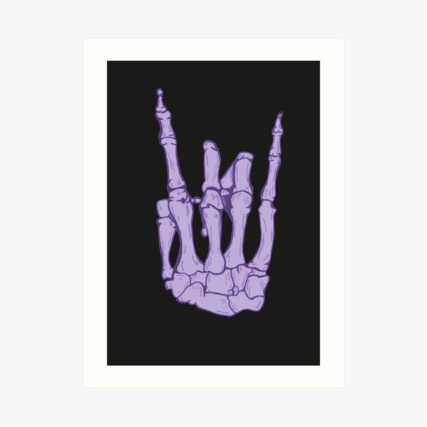 Skeleton hand | Lilac Art Print