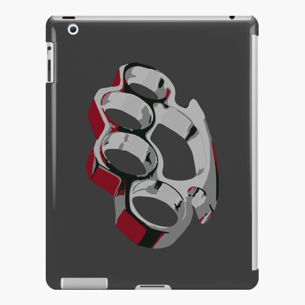 Brass Knuckles - White on Black Silhouette iPad Case & Skin for
