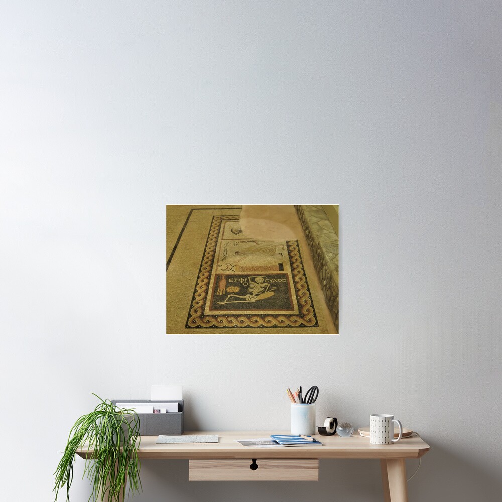 Skeleton, Sundial, African Mosaic Poster