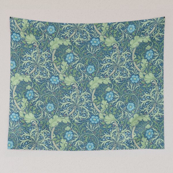 Item preview, Morris Floral Flowers and Leaves Pattern (blue, green) designed and sold by thelittlebat.