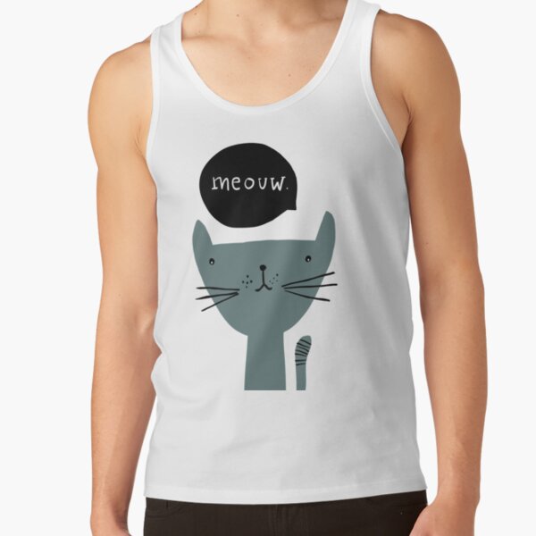Gato digital art minimalist illustration Tank Top