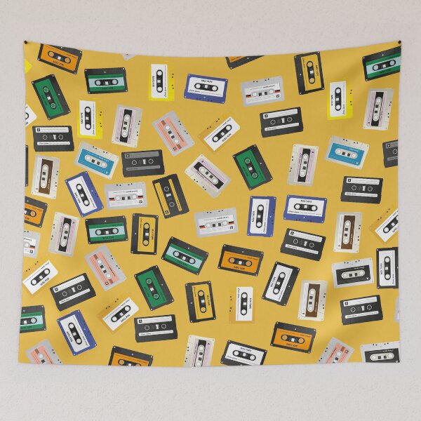 Item preview, Retro Vintage Cassette Tape Pattern designed and sold by graphicmeyou.