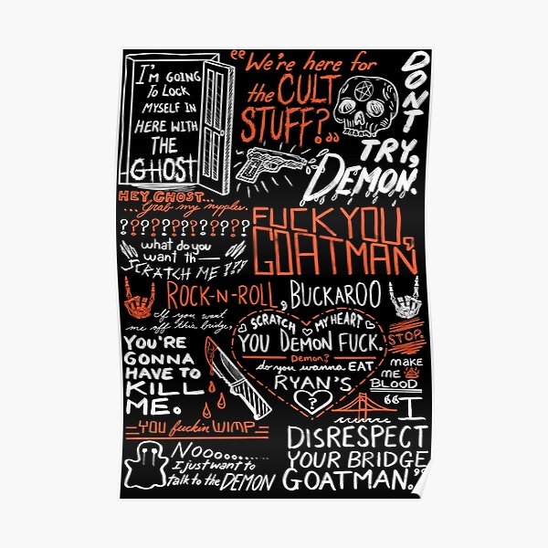 On Your Bridge Goatman (White) Poster