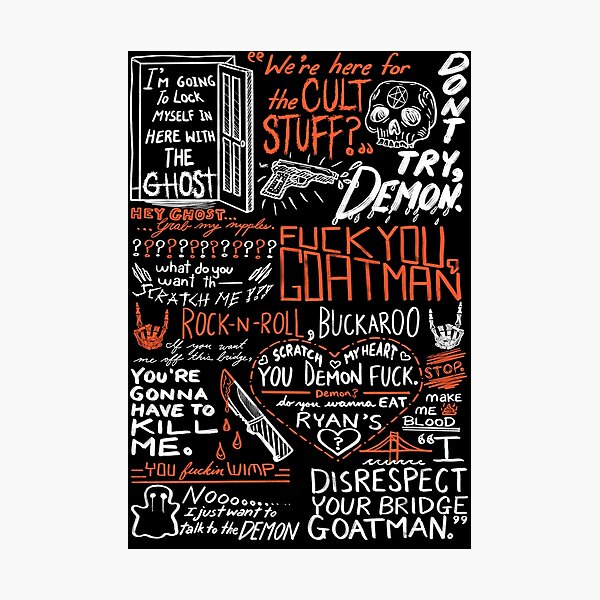 On Your Bridge Goatman (White) Photographic Print