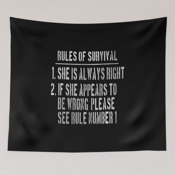 Item preview, Rules of Survival -white text designed and sold by CuthbertBiggins.