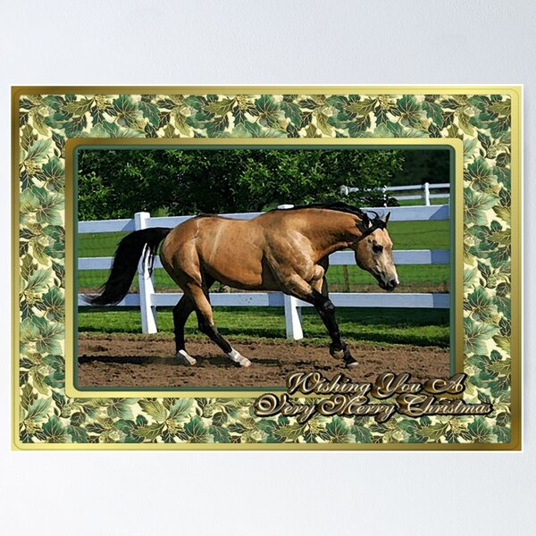 Aperçu de l'œuvre Carte de Noël Quarter Horse en peau de daim créée et vendue par Oldetimemercan.