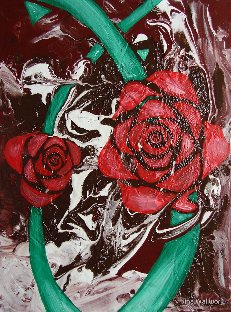 2 Roses by Jina Wallwork
