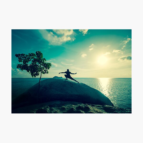 Sunset Tai Chi in Turquoise Photographic Print