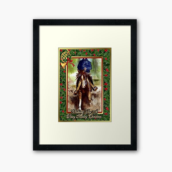 Aperçu de l'œuvre Quarter Horse Reining Blank Christmas Card créée et vendue par Oldetimemercan.
