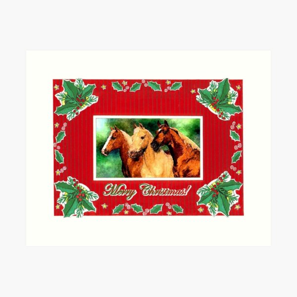Aperçu de l'œuvre Carte de Noël vierge Quarter Horse créée et vendue par Oldetimemercan.
