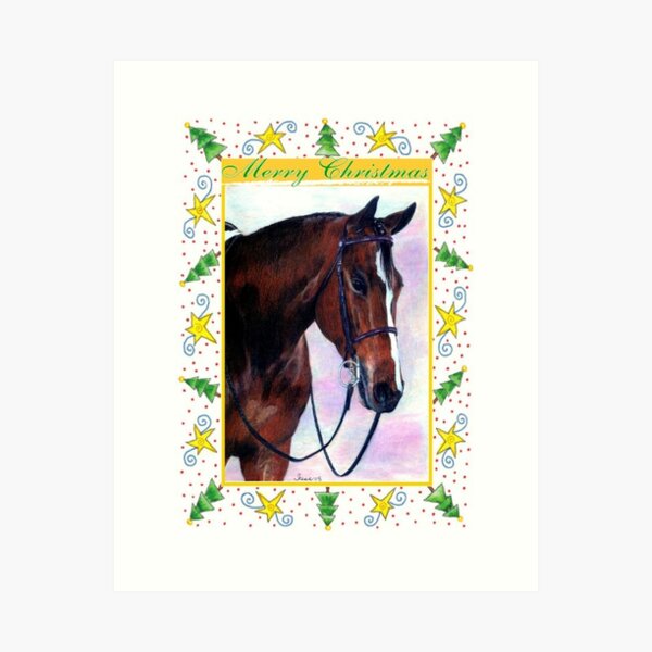 Aperçu de l'œuvre Carte de Noël vierge Quarter Horse créée et vendue par Oldetimemercan.