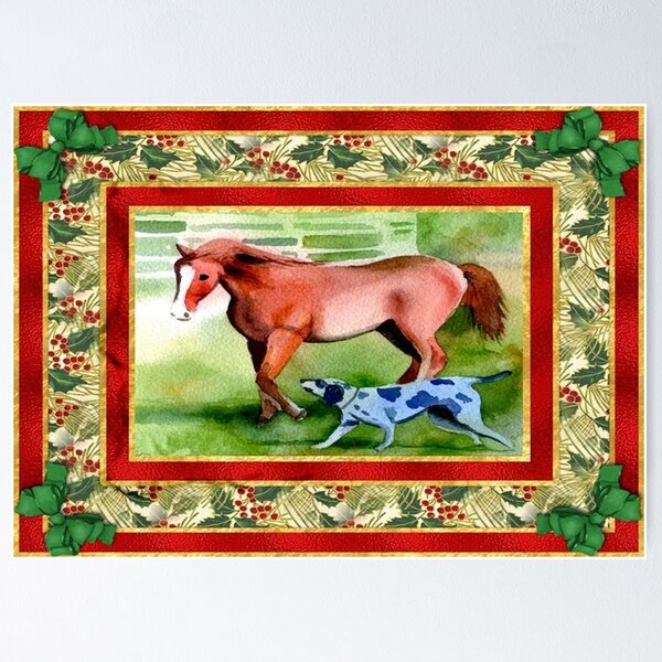 Aperçu de l'œuvre Carte de Noël vierge Quarter Horse créée et vendue par Oldetimemercan.