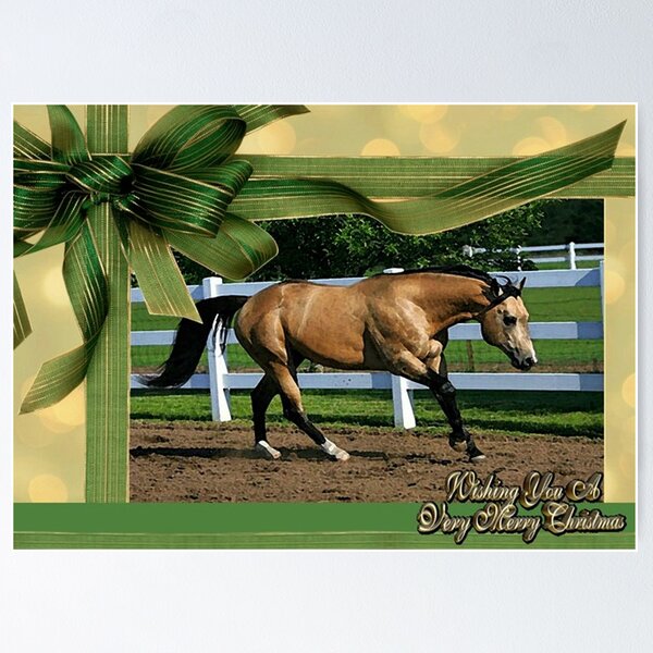 Aperçu de l'œuvre Carte de Noël Quarter Horse en peau de daim créée et vendue par Oldetimemercan.