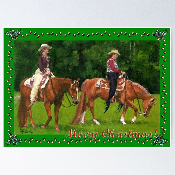 Aperçu de l'œuvre Quarter Horse Western Pleasure Christmas Card créée et vendue par Oldetimemercan.