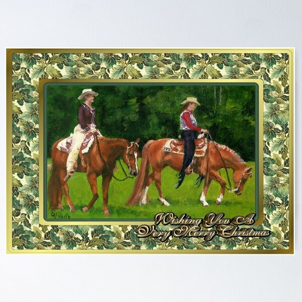Aperçu de l'œuvre Quarter Horse Western Pleasure Christmas Card créée et vendue par Oldetimemercan.