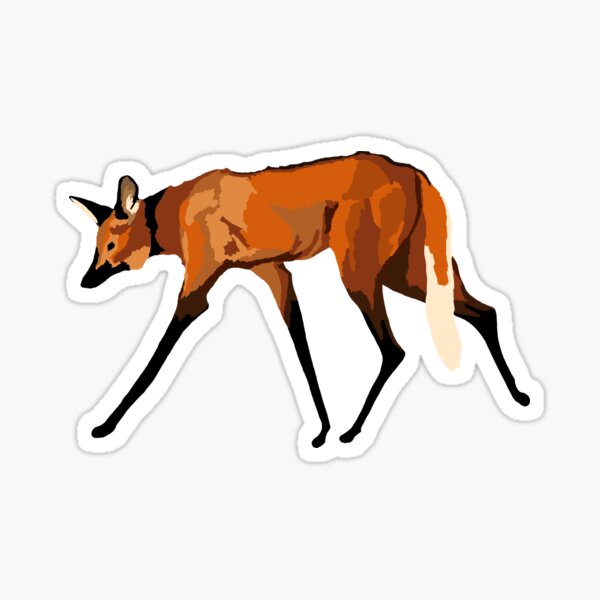 "Maned wolf, small" Sticker by stellarmule Redbubble