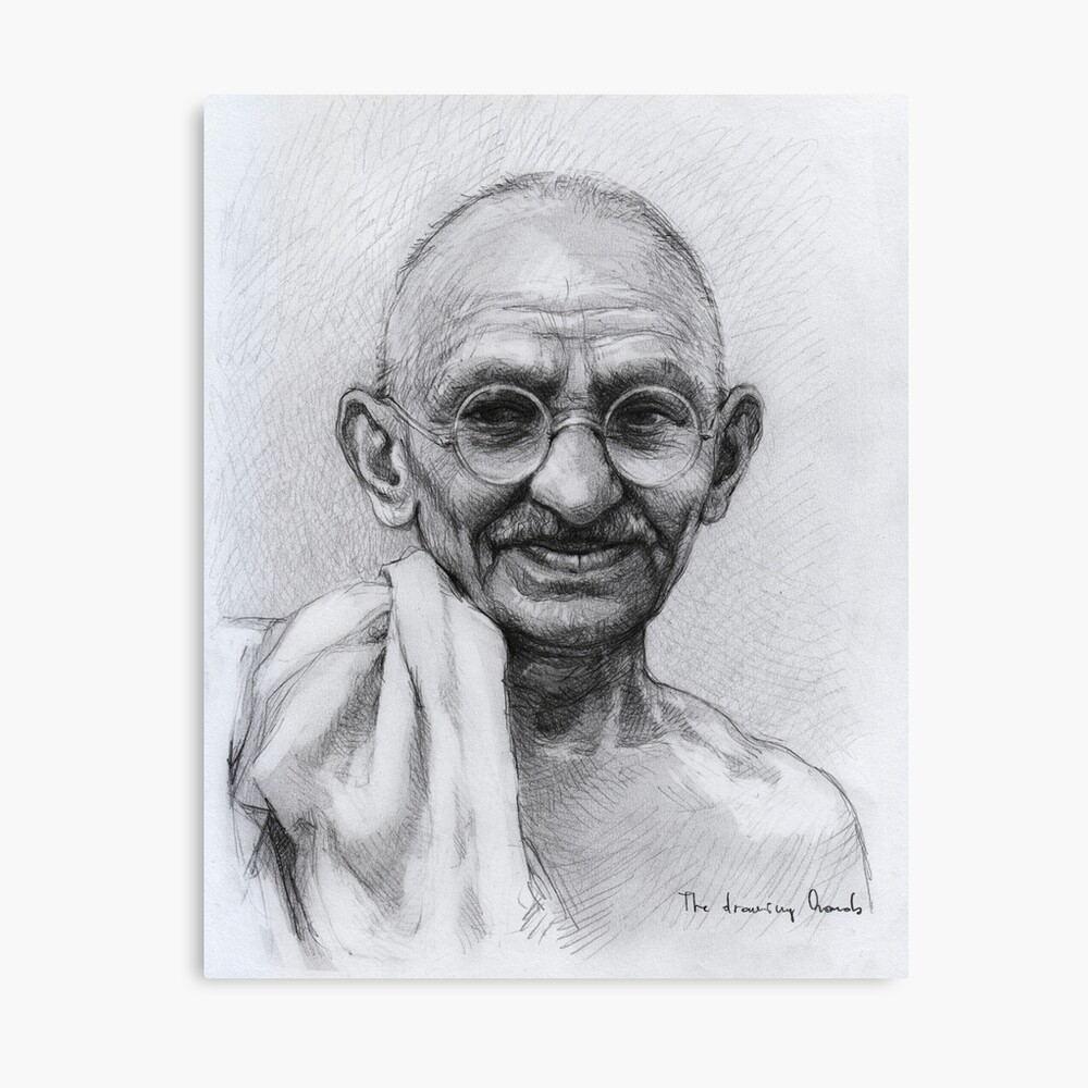 Gandhi Pencil Drawing - Full Image