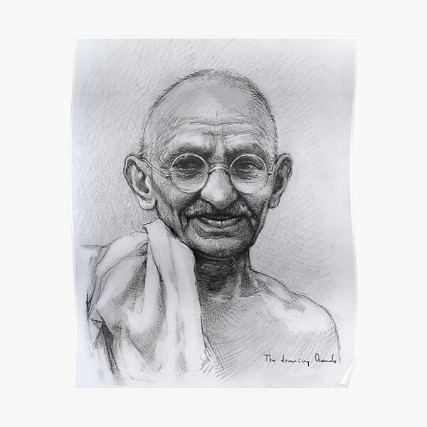 Gandhi ji pencil drawing